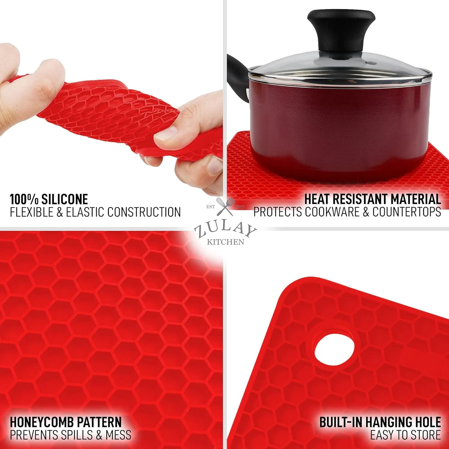 Silicone Trivet Mat Set - 4 Pack - Image 4