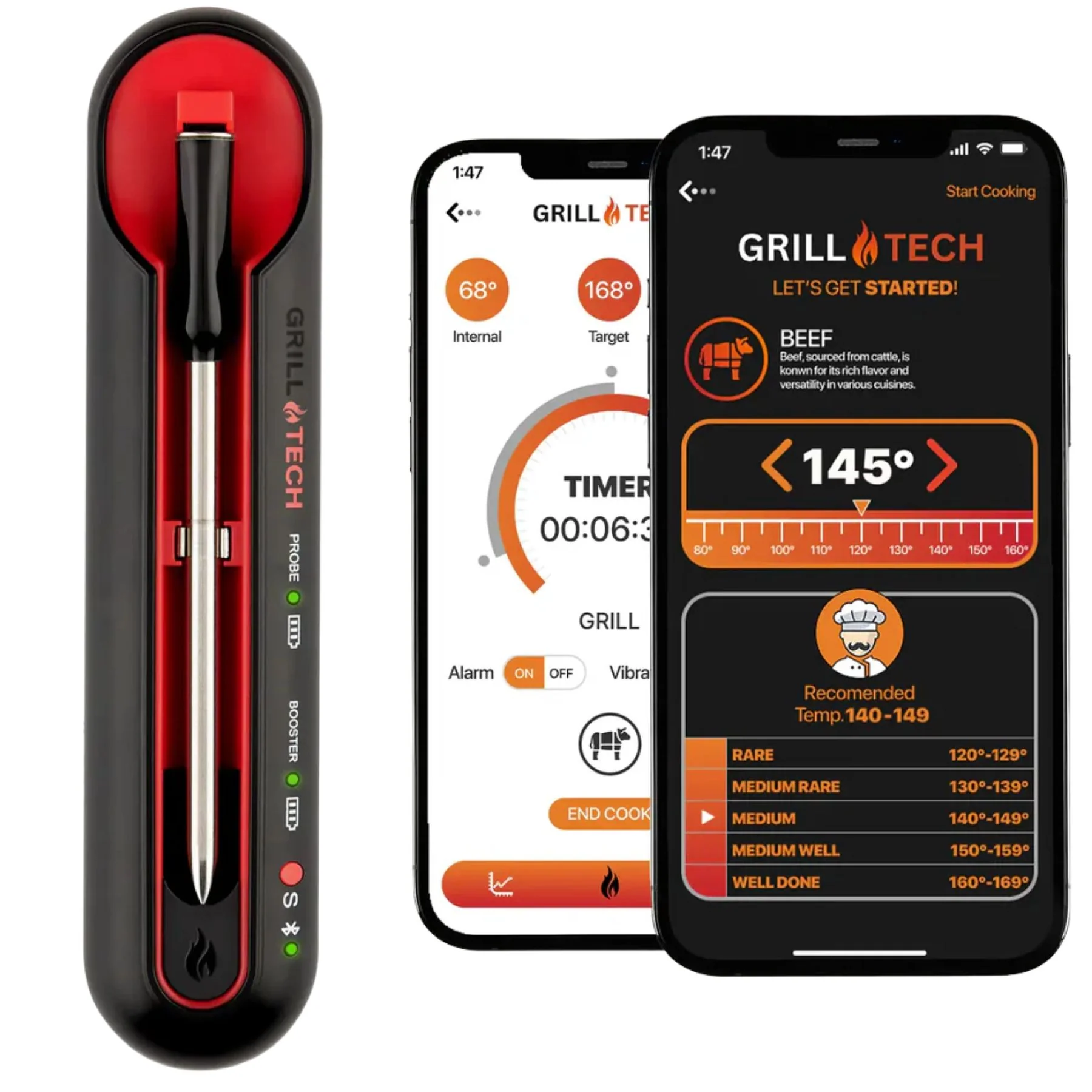 Grill Tech Wireless Meat Thermometer
