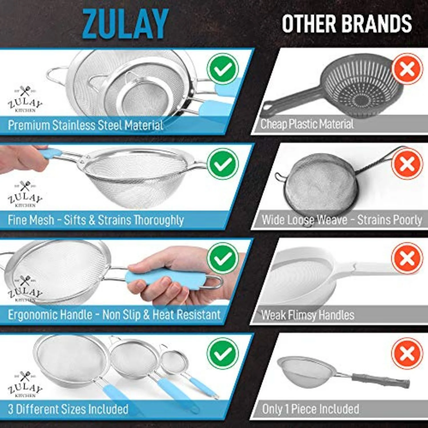 Kitchen Strainer (Set of 3) - Image 8