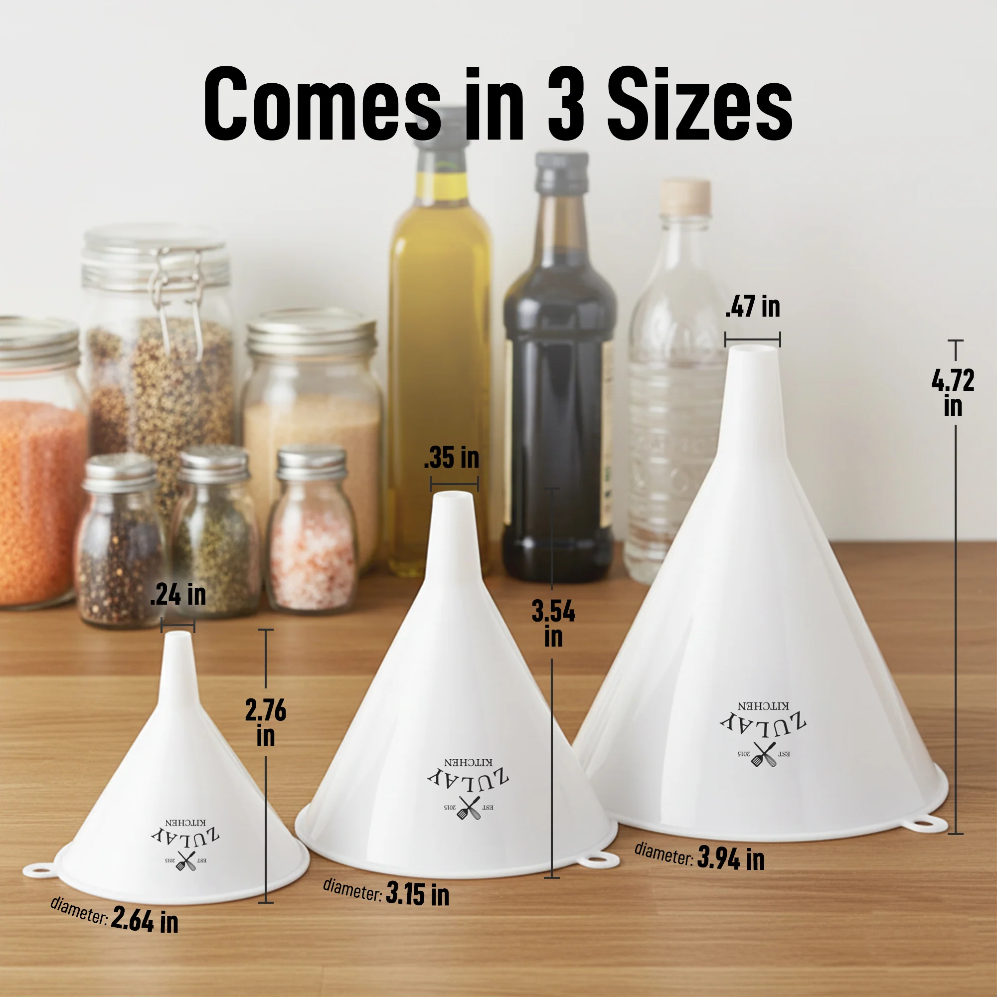 Plastic Kitchen Funnels - Set of 3 - Image 5