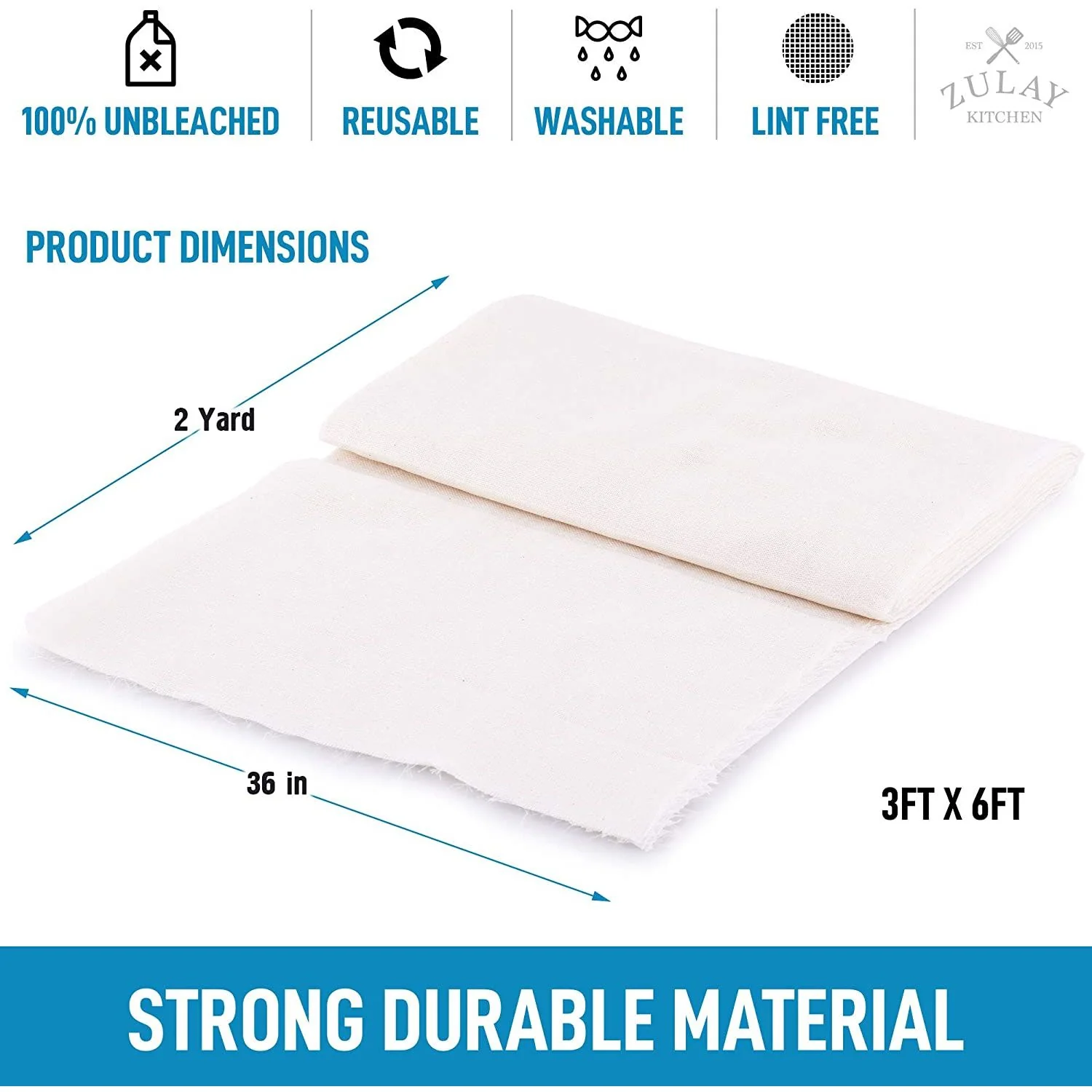 Reusable Kitchen Straining Cloth (Cotton) - Image 6