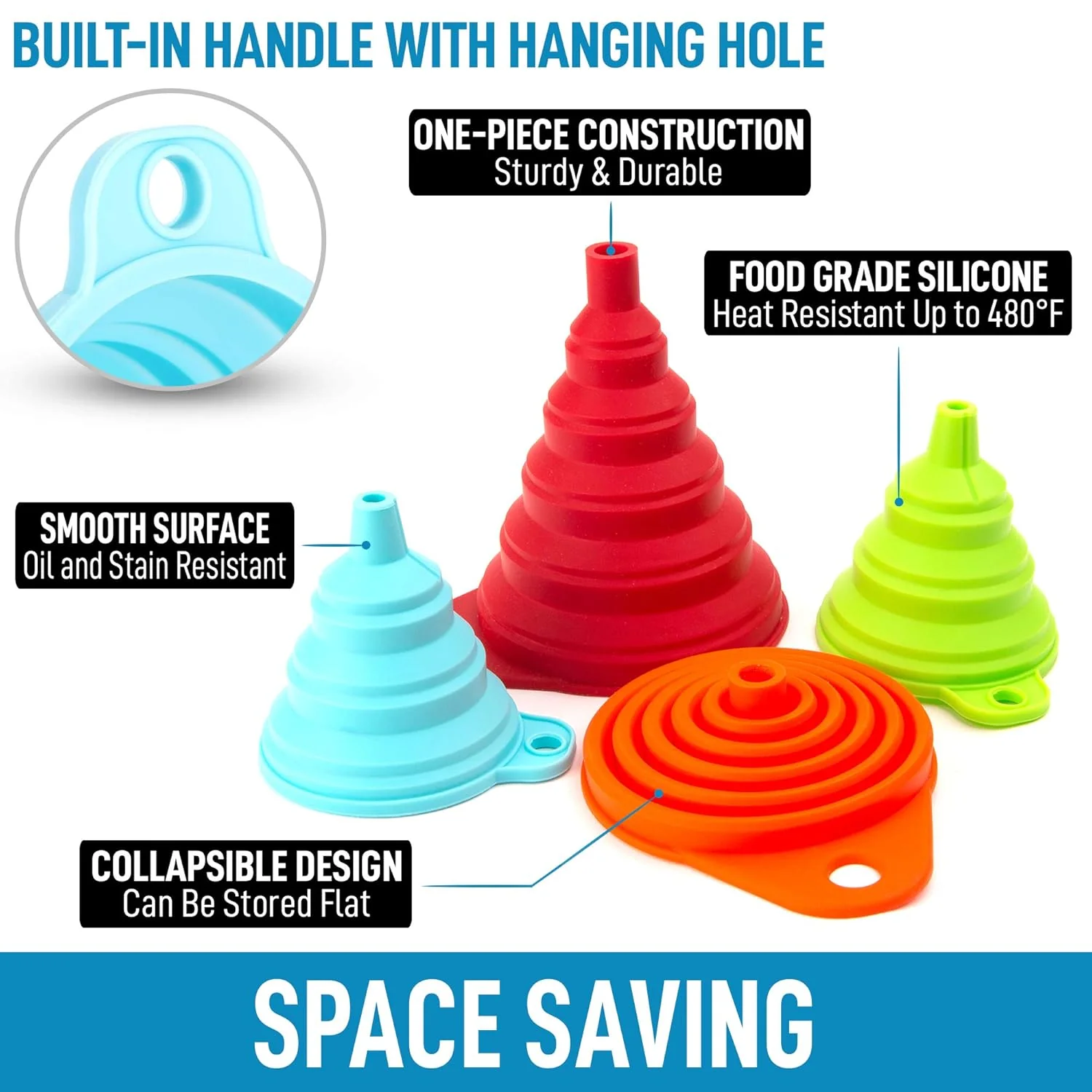 Collapsible Silicone Funnels - Image 2