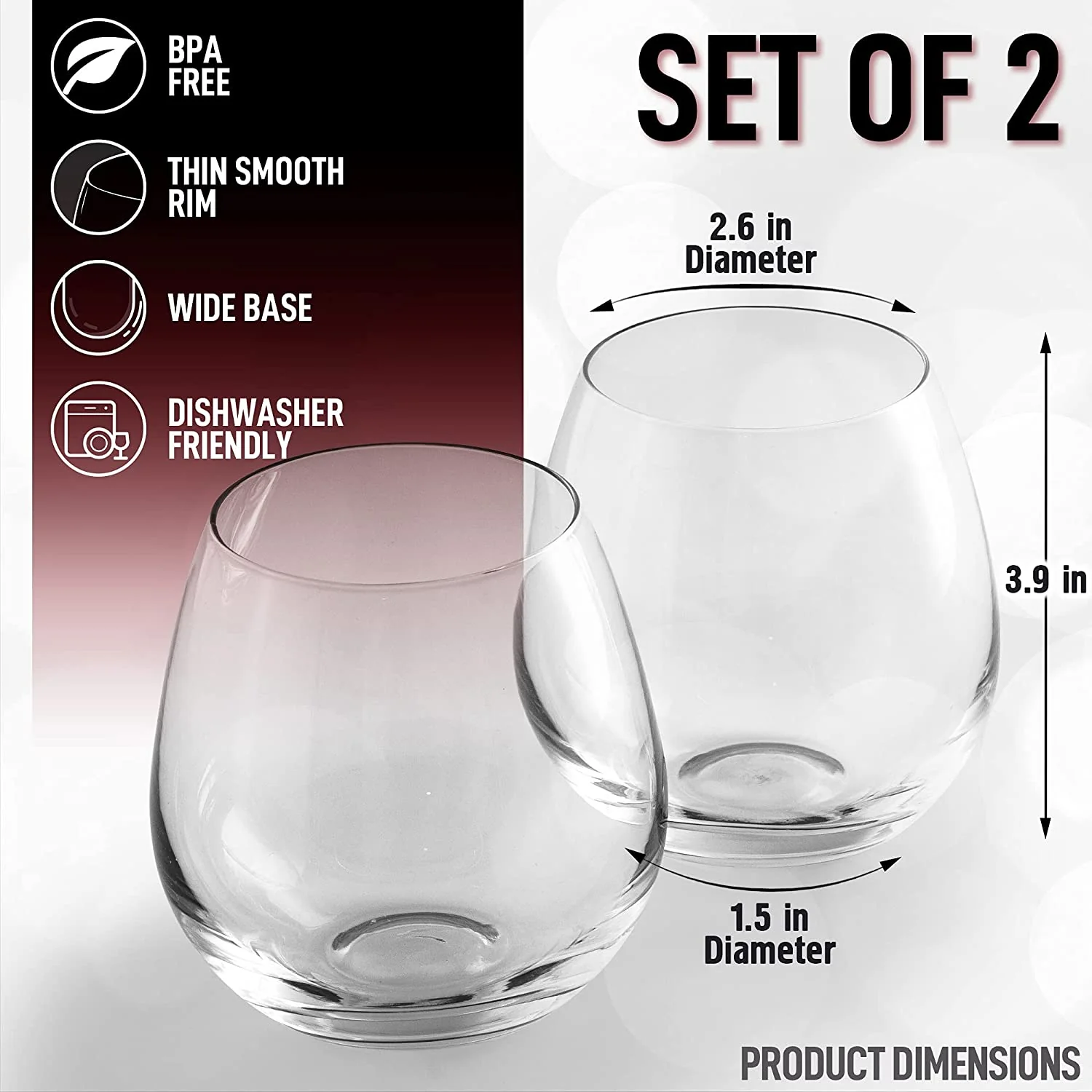 Stemless Wine Glasses Set - Image 3